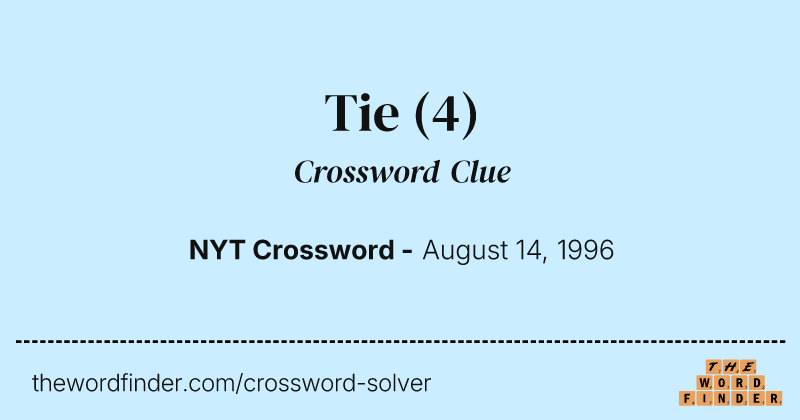 Tie crossword clue image