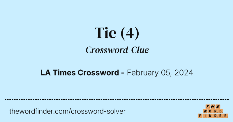 Tie crossword clue image