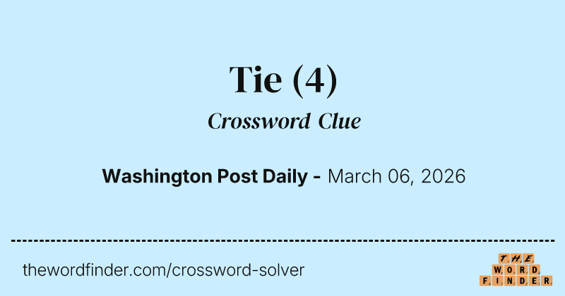 Tie crossword clue image