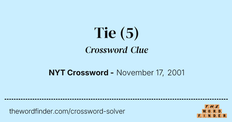 Tie crossword clue image