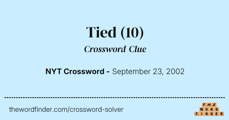 Tied crossword clue image