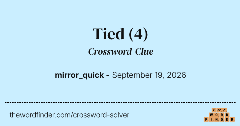 Tied crossword clue image