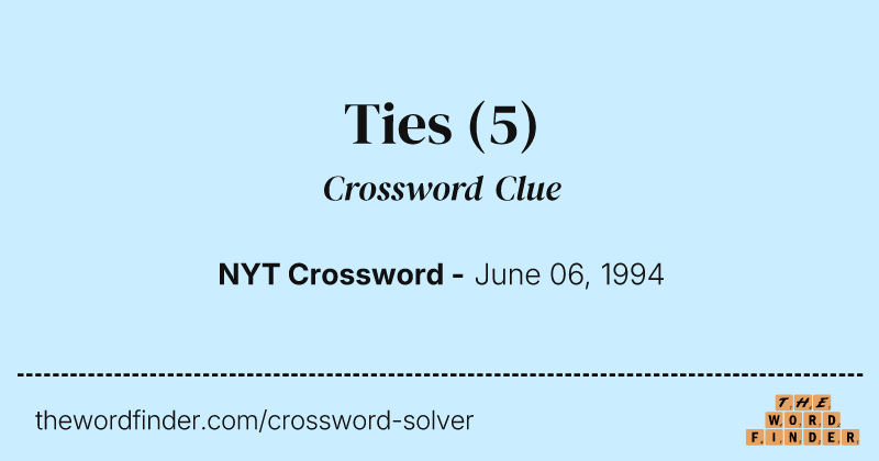 Ties crossword clue image