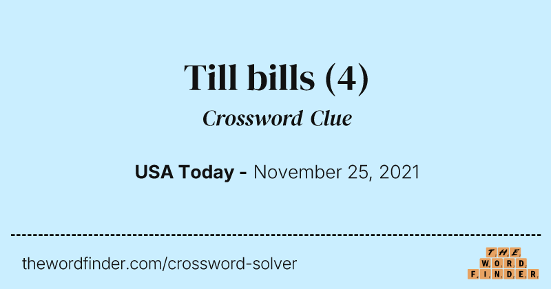 Till bills crossword clue image