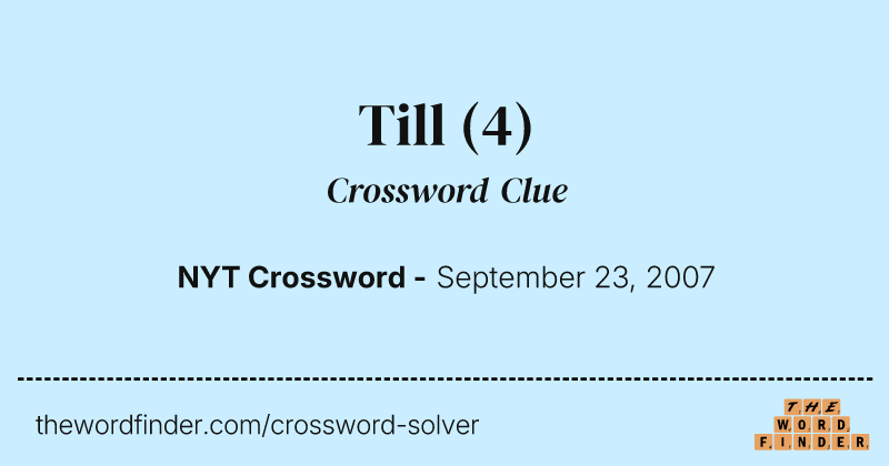 Till crossword clue image