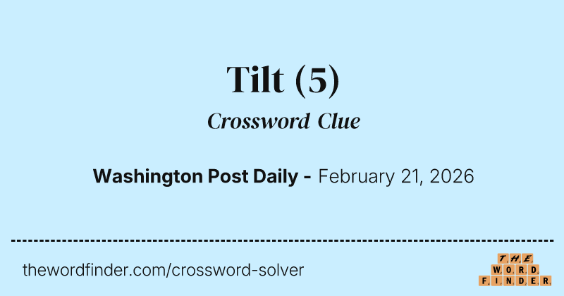 Tilt crossword clue image