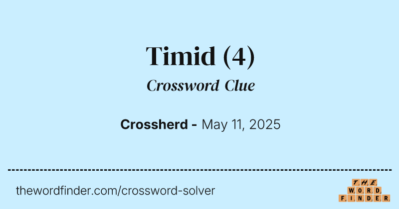 Timid crossword clue image