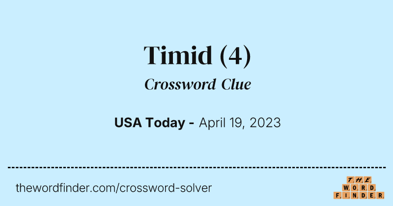 Timid crossword clue image