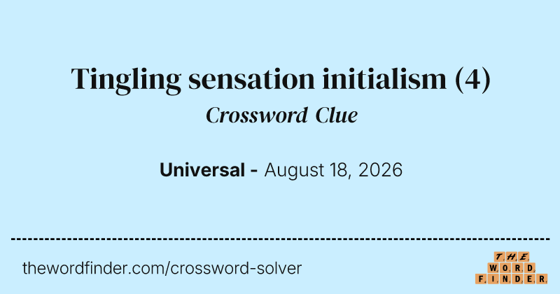Tingling sensation initialism crossword clue image