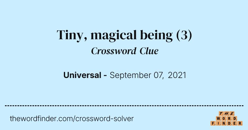 Tiny, magical being crossword clue image