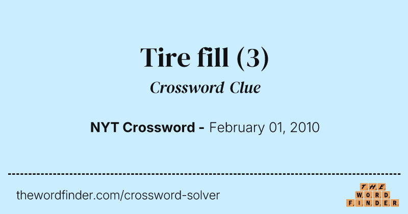Tire fill crossword clue image