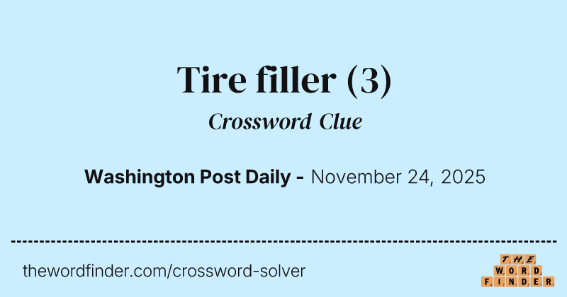 Tire filler crossword clue image