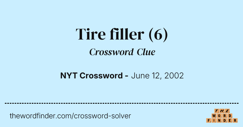 Tire filler crossword clue image