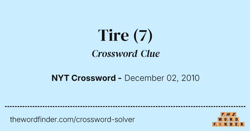 Tire crossword clue image