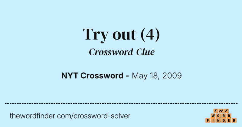 Try out crossword clue image