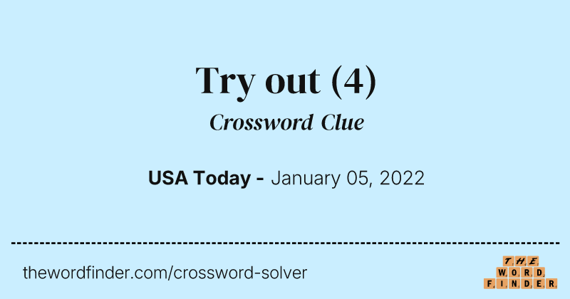 Try out crossword clue image