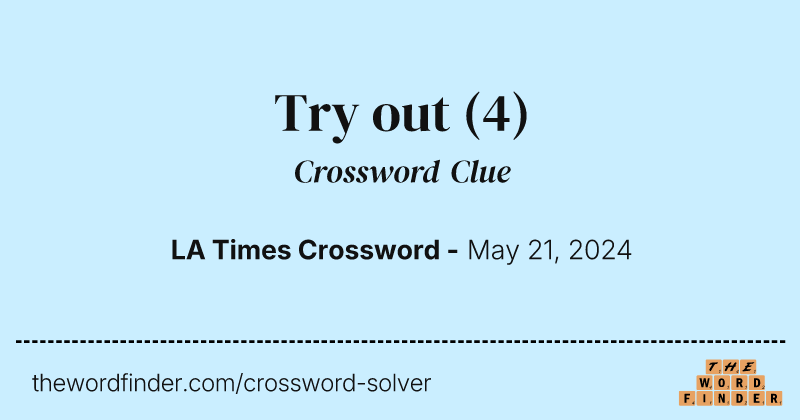 Try out crossword clue image