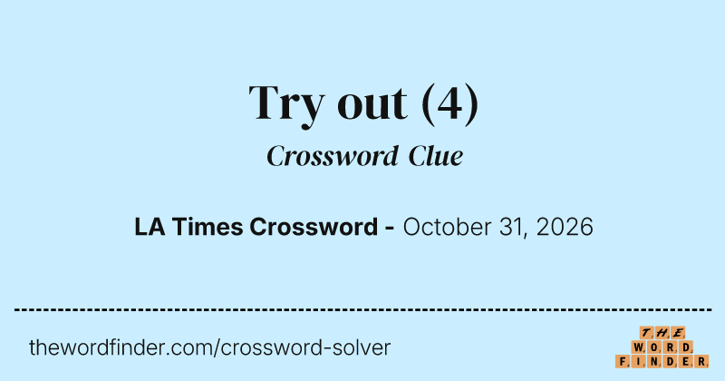 Try out crossword clue image