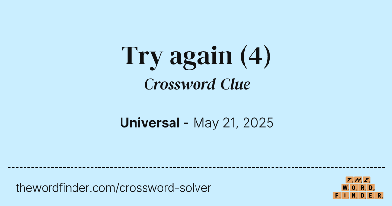 Try again crossword clue image