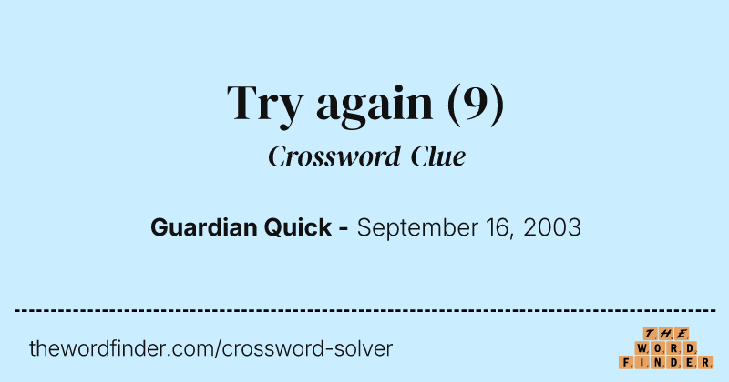 Try again crossword clue image
