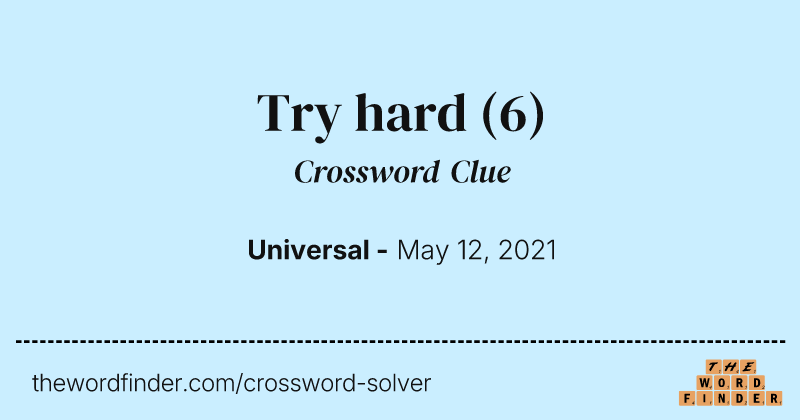 Try hard crossword clue image