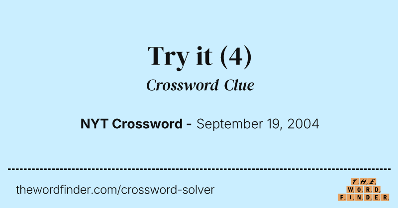Try it crossword clue image