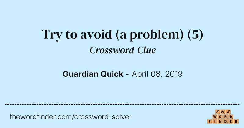 Try to avoid (a problem) crossword clue image