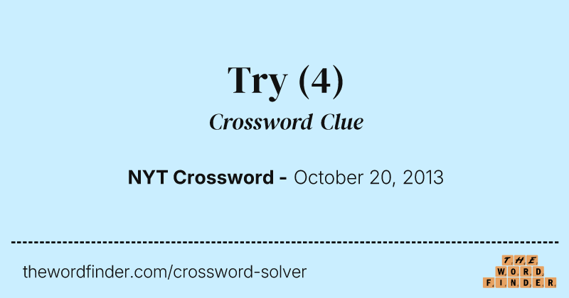 Try crossword clue image
