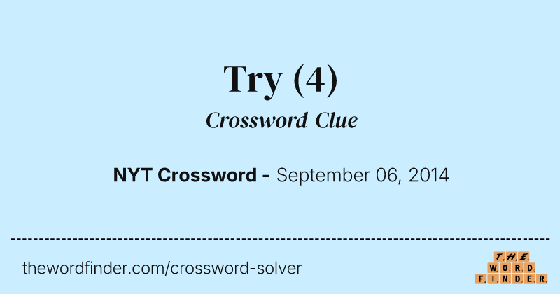 Try crossword clue image