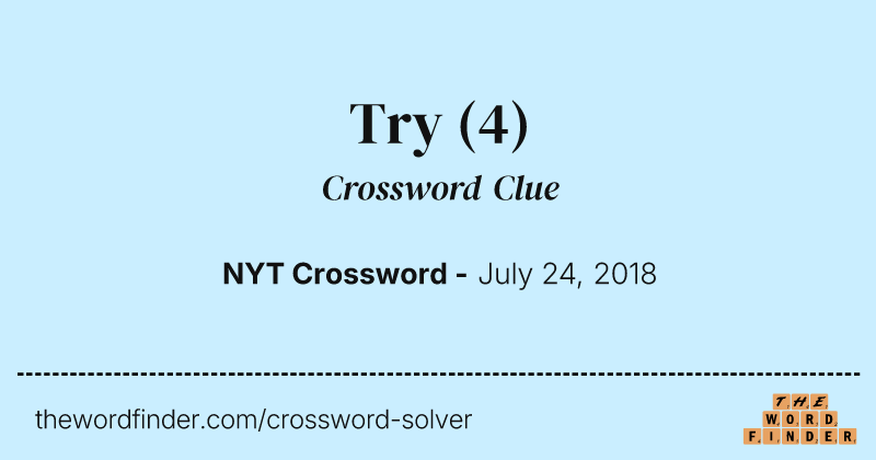 Try crossword clue image