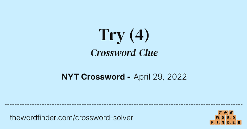 Try crossword clue image