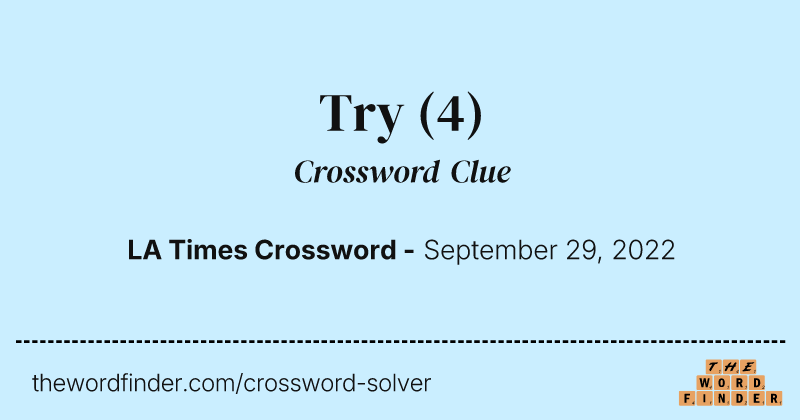 Try crossword clue image