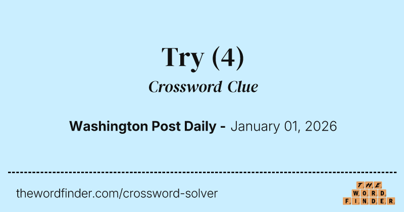Try crossword clue image