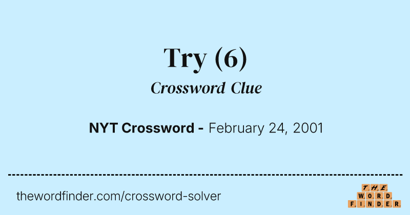 Try crossword clue image