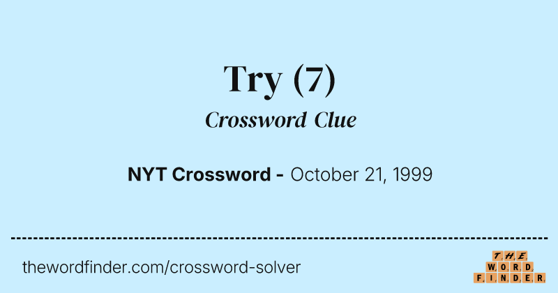 Try crossword clue image