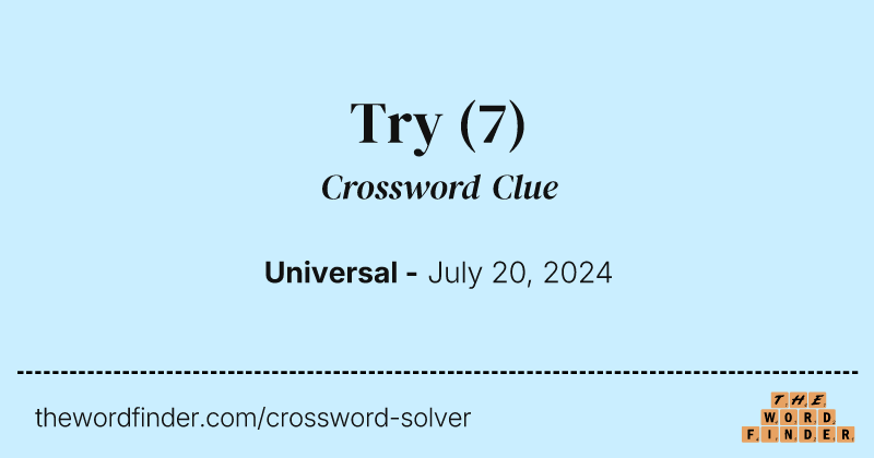 Try crossword clue image