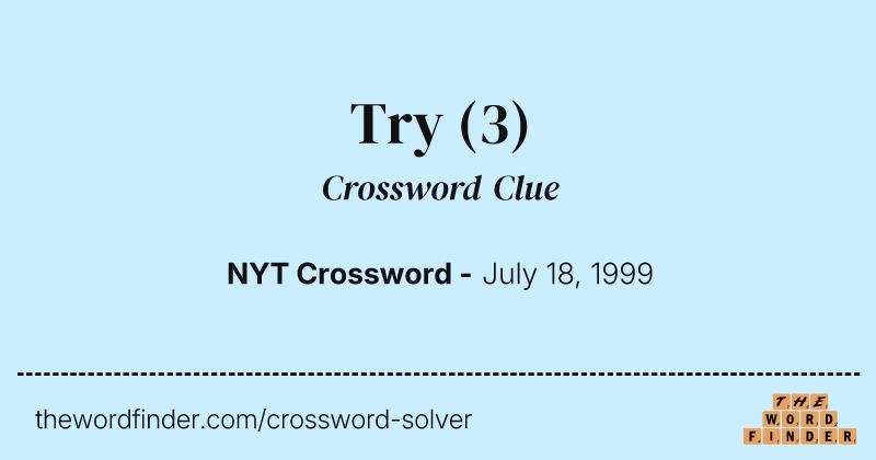 Try crossword clue image