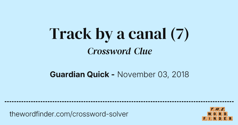 Track by a canal crossword clue image