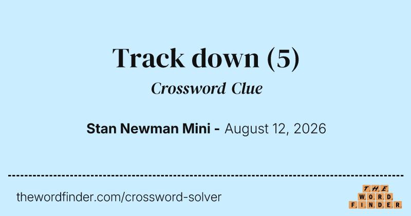 Track down crossword clue image