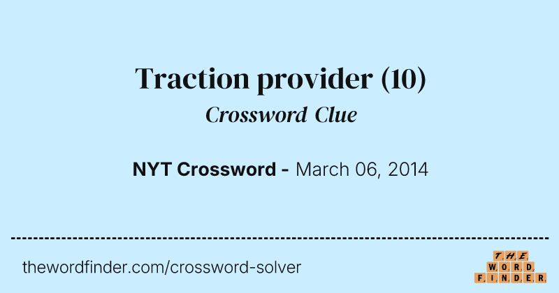 Traction provider crossword clue image