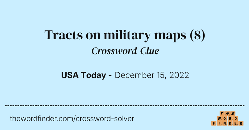 Tracts on military maps crossword clue image