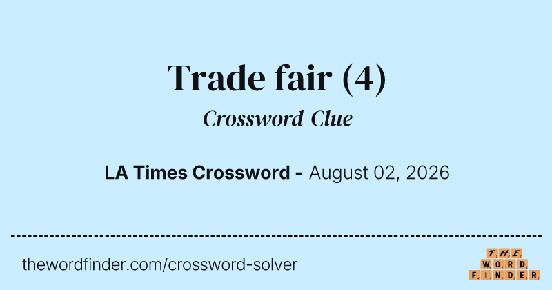 Trade fair crossword clue image