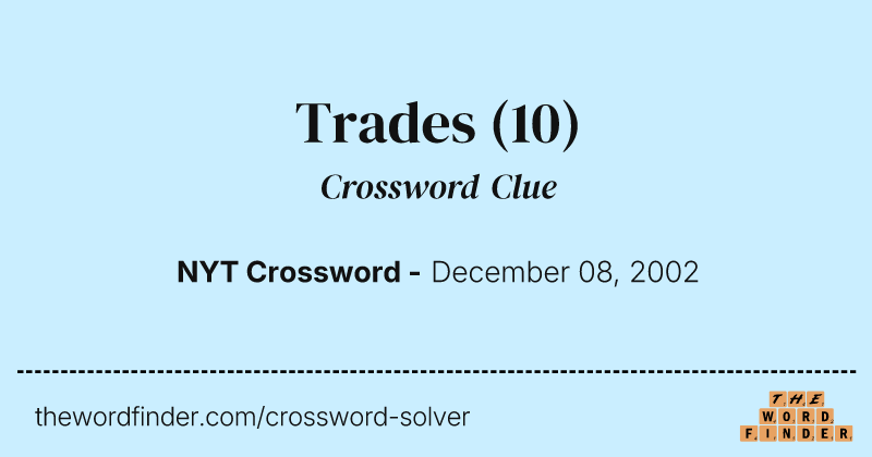 Trades crossword clue image