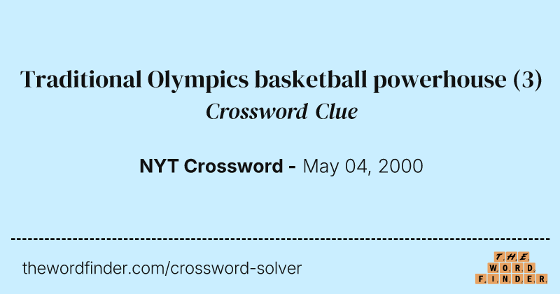 Traditional Olympics basketball powerhouse crossword clue image
