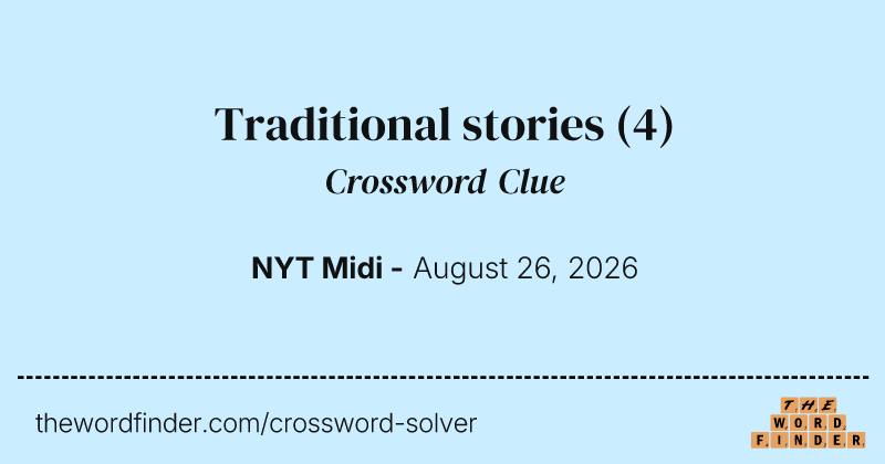 Traditional stories crossword clue image