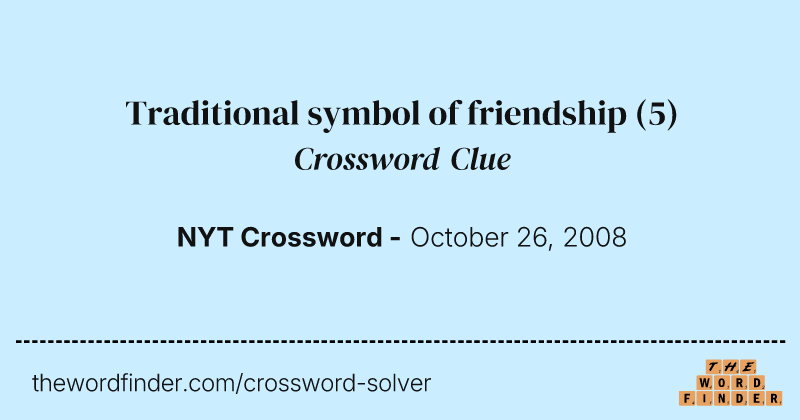 Traditional symbol of friendship crossword clue image