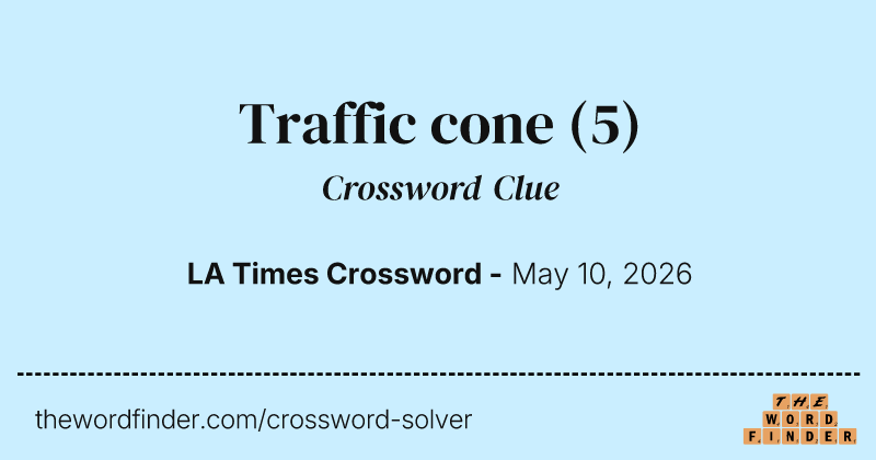 Traffic cone crossword clue image