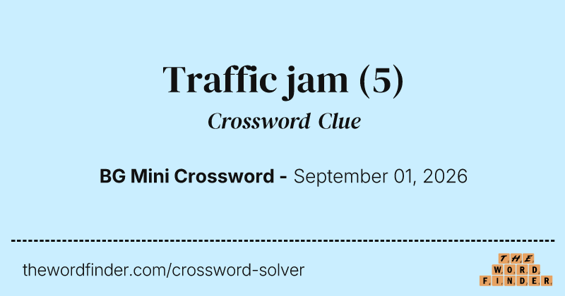 Traffic jam crossword clue image