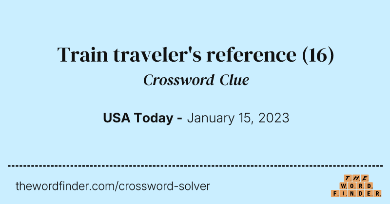Train traveler's reference crossword clue image
