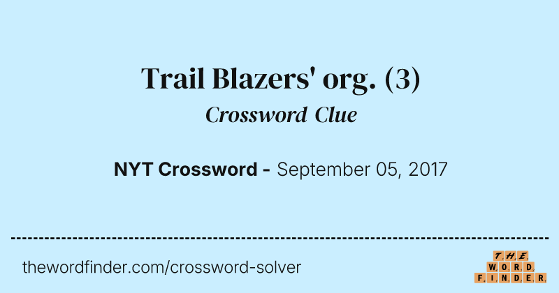 Trail Blazers' org. crossword clue image